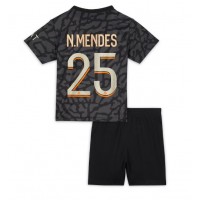 Paris Saint-Germain Nuno Mendes #25 Replica Third Minikit 2023-24 Short Sleeve (+ pants)